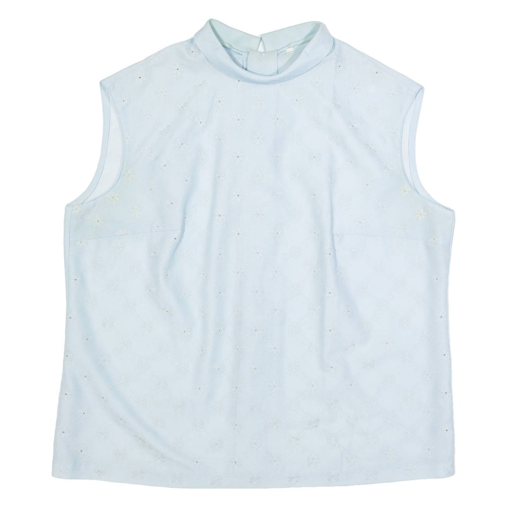 Womens Top Blue Sleeveless Floral L