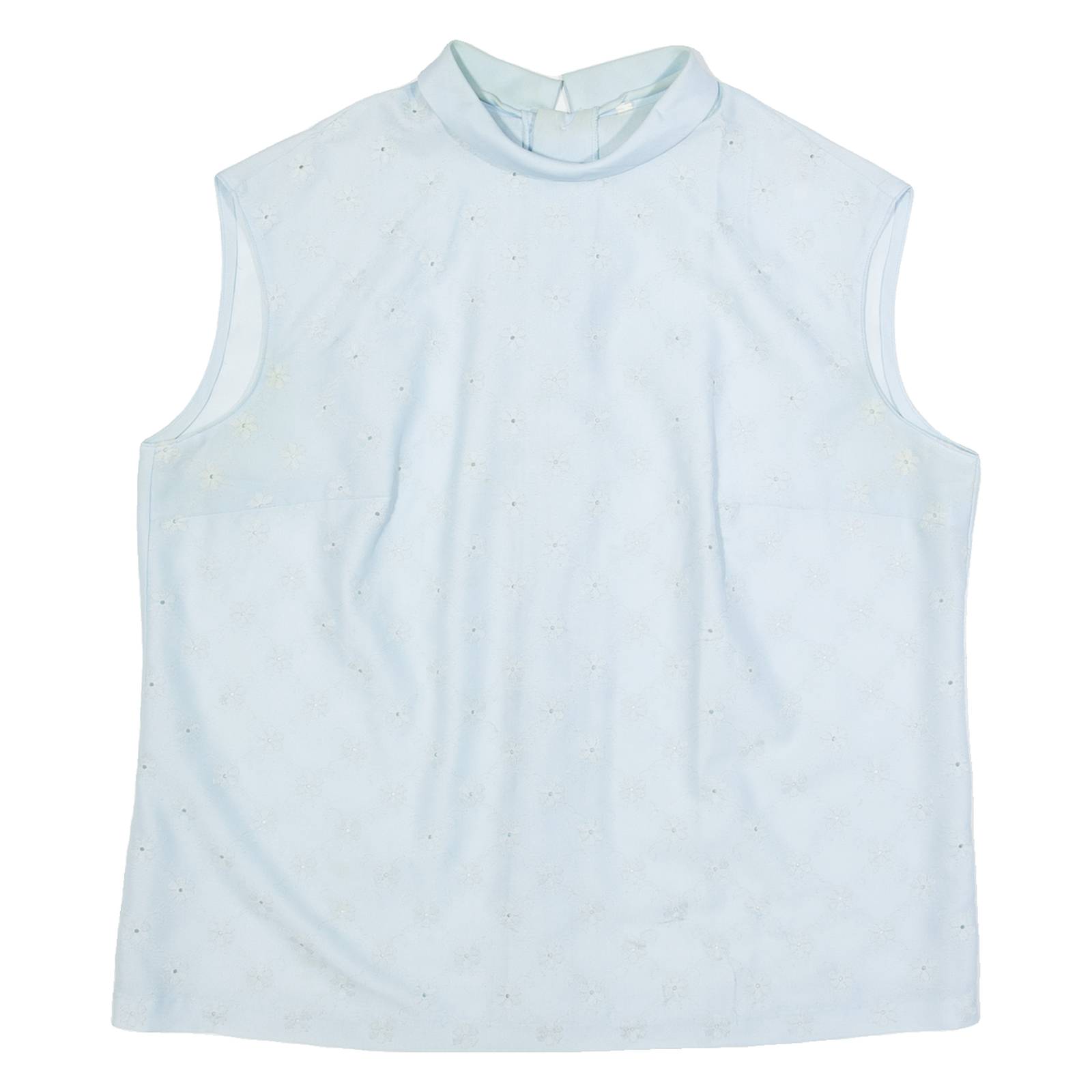 Womens Top Blue Sleeveless Floral L