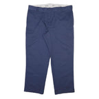 DICKIES Mens Regular Cotton Blend Navy Blue Trousers W42 L30 Workwear Zip