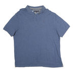 TOMMY HILFIGER Mens Blue Short Sleeve Plain Polo Shirt XL Casual Summer Wear