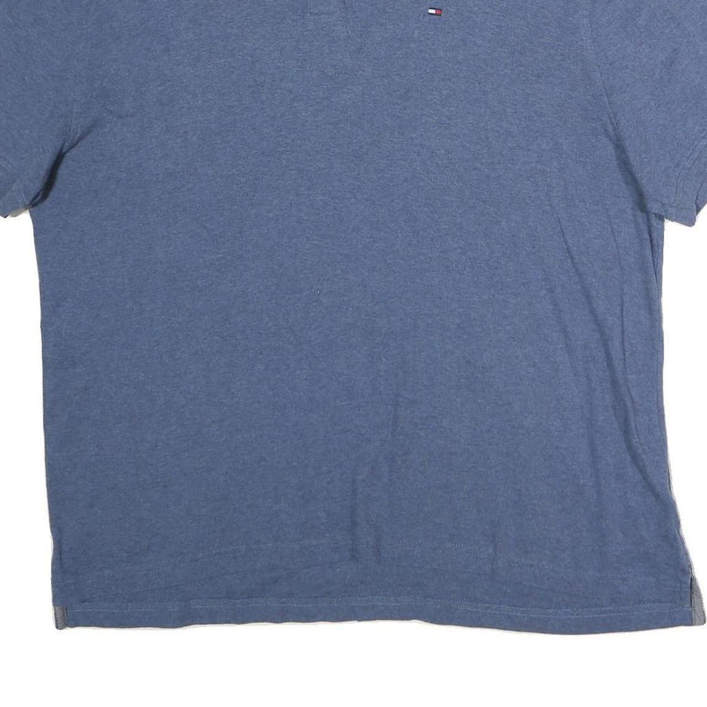 TOMMY HILFIGER Mens Blue Short Sleeve Plain Polo Shirt XL Casual Summer Wear
