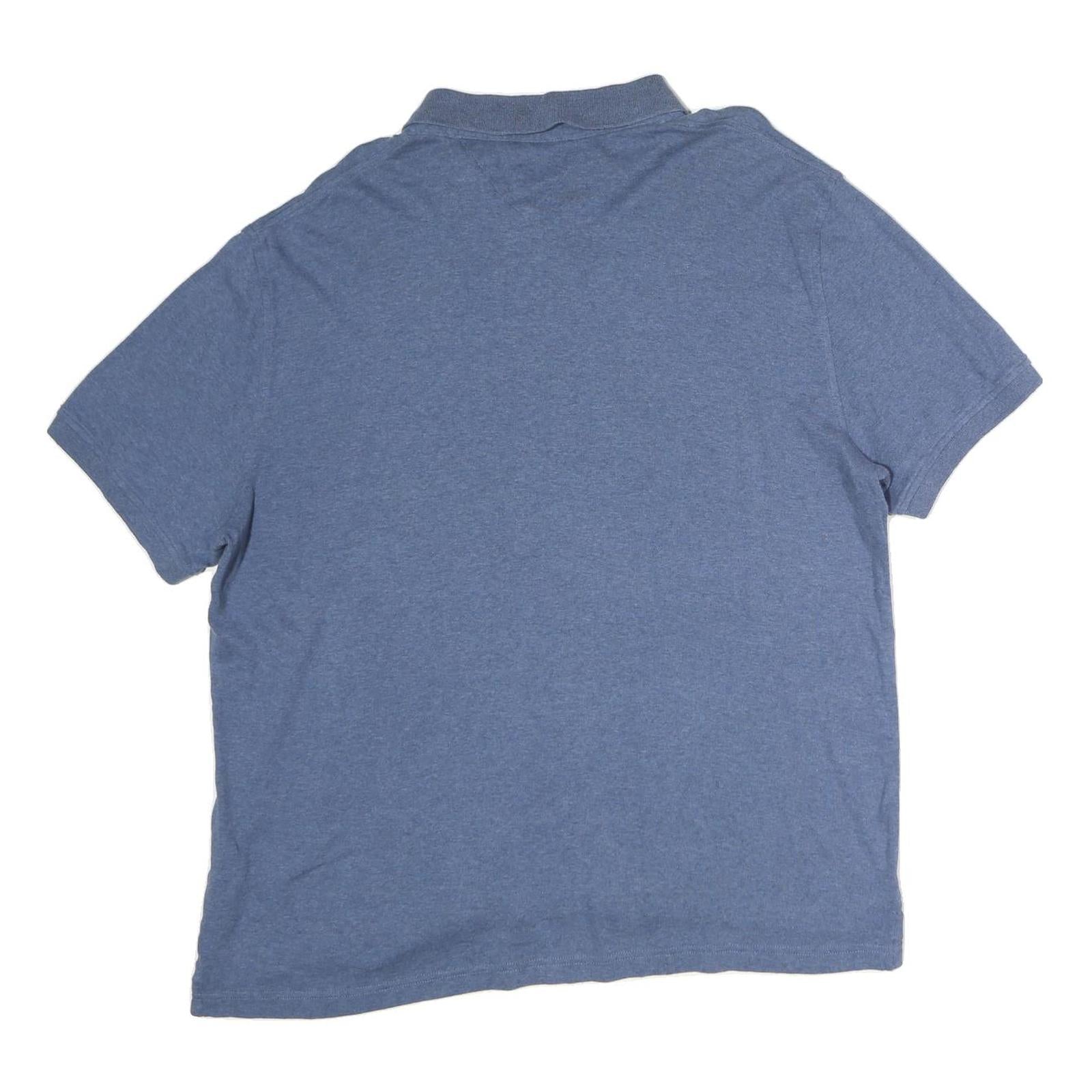 TOMMY HILFIGER Mens Blue Short Sleeve Plain Polo Shirt XL Casual Summer Wear