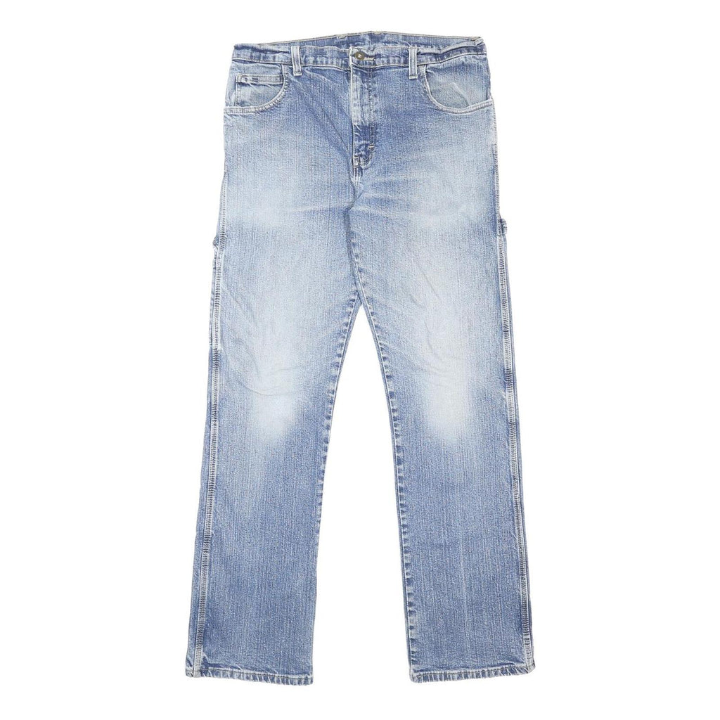 DICKIES Mens Regular Fit Blue Denim Jeans W32 L32 Zip Closure Workwear