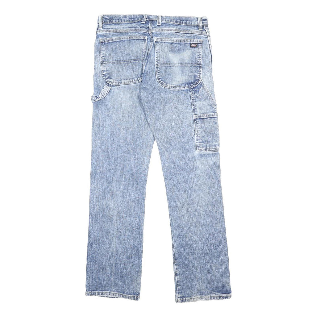 DICKIES Mens Regular Fit Blue Denim Jeans W32 L32 Zip Closure Workwear