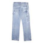 DICKIES Mens Regular Fit Blue Denim Jeans W32 L32 Zip Closure Workwear