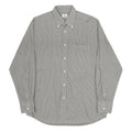 LACOSTE Mens Grey Check Cotton Shirt L Classic Button-Down Collar Long Sleeve