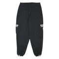ADIDAS Mens Black Cotton Blend Relaxed Cargo Trousers W28 L26 Logo Zip Closure