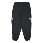 ADIDAS Mens Black Cotton Blend Relaxed Cargo Trousers W28 L26 Logo Zip Closure