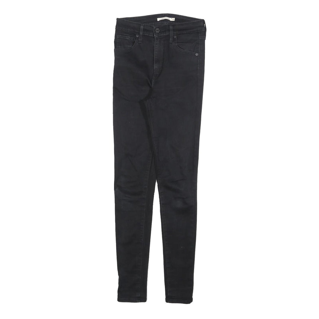 LEVI'S Womens Jeans Black Slim Skinny Denim W26 L30 Stretch Zip Fasten
