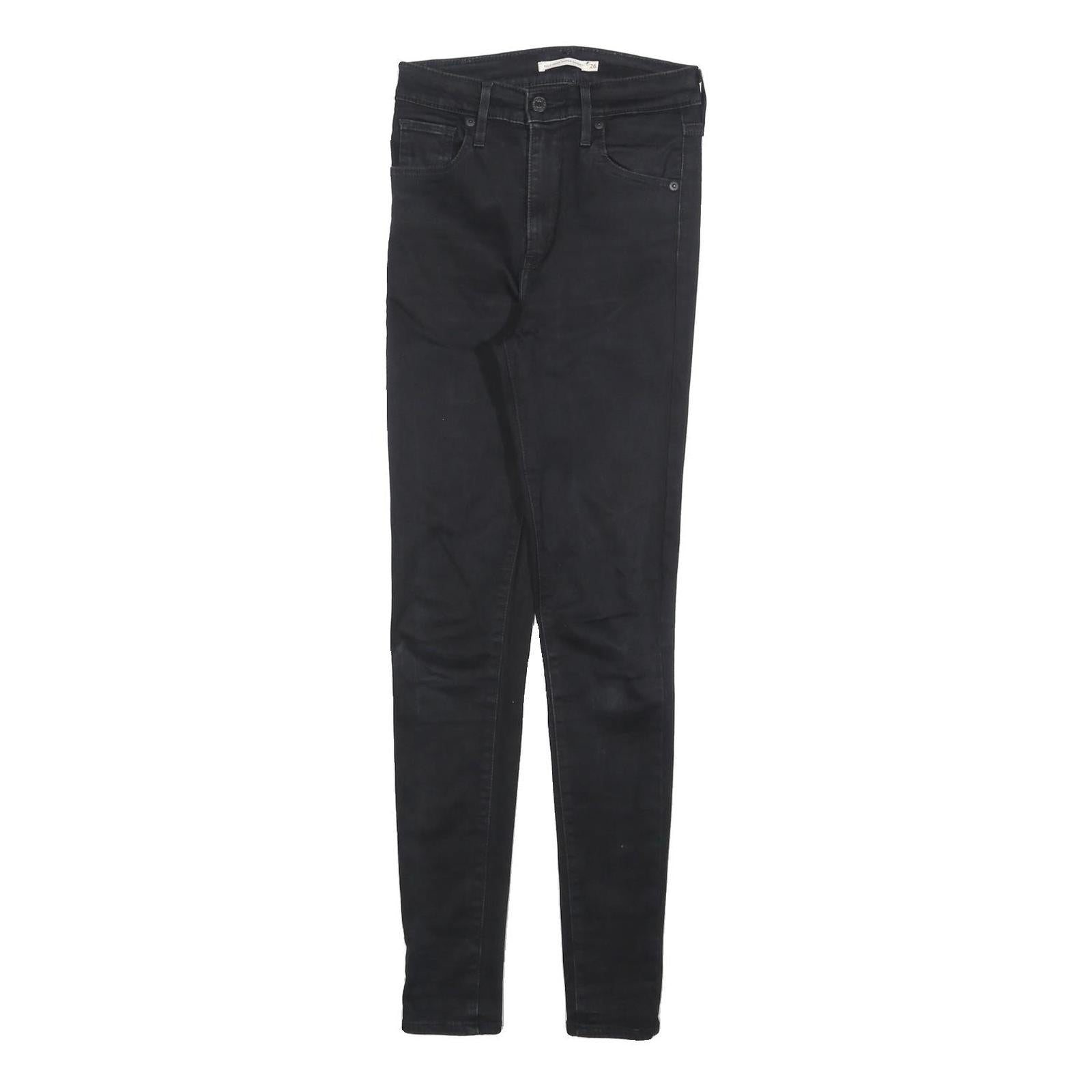 LEVI'S Womens Jeans Black Slim Skinny Denim W26 L30 Stretch Zip Fasten