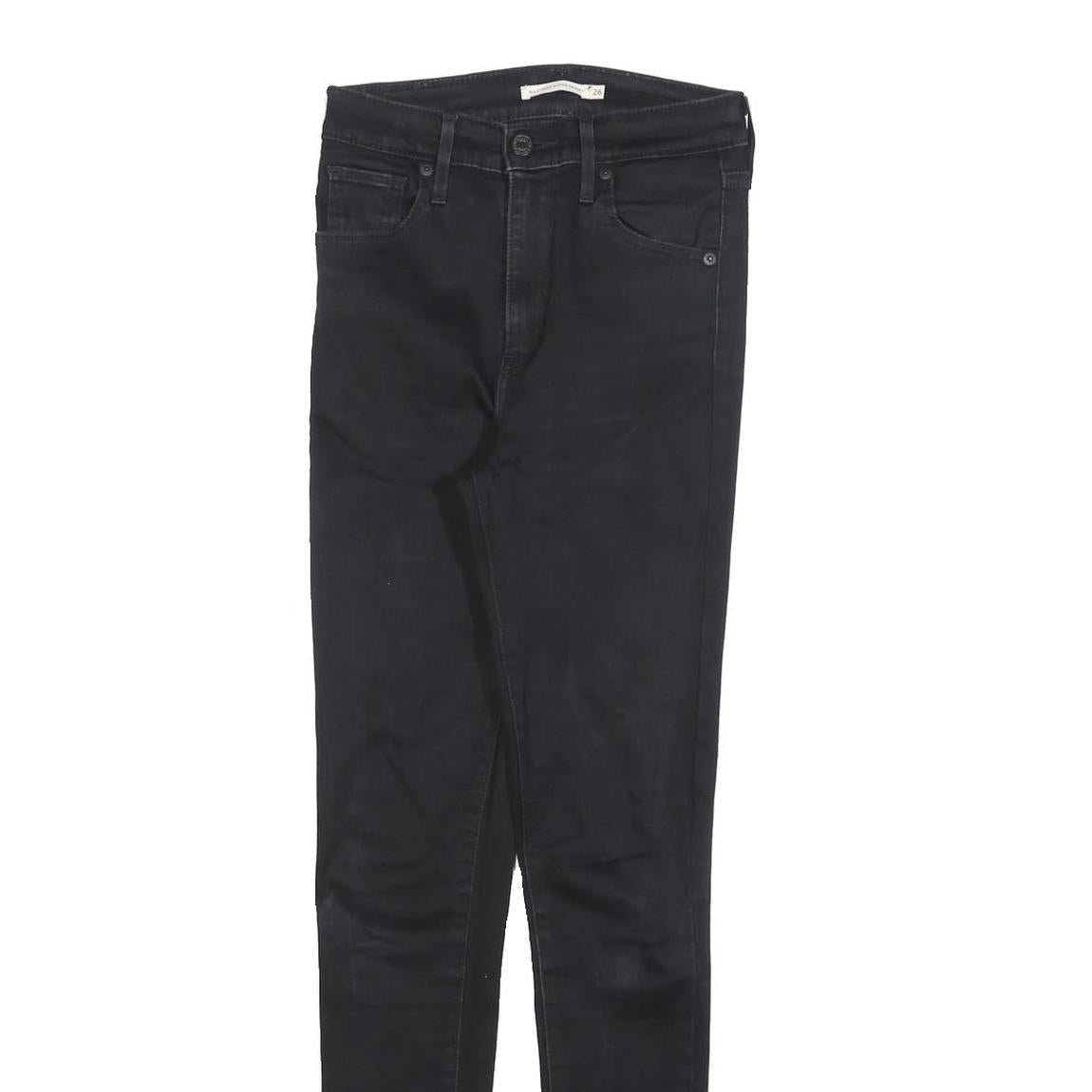 LEVI'S Womens Jeans Black Slim Skinny Denim W26 L30 Stretch Zip Fasten