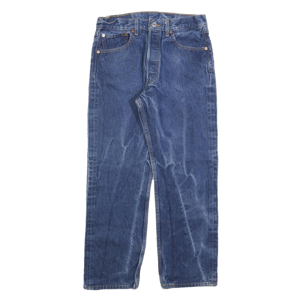 LEVI'S 501 Mens Jeans Blue Regular Straight Denim Medium W32 L27 Classic Button