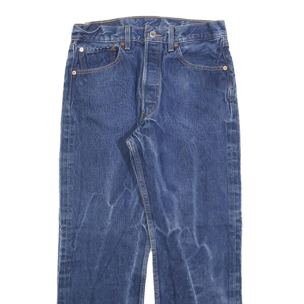 LEVI'S 501 Mens Jeans Blue Regular Straight Denim Medium W32 L27 Classic Button