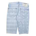 TRUE RELIGION Mens Denim Light Blue Stars & Stripes Cut-Off Shorts L W34
