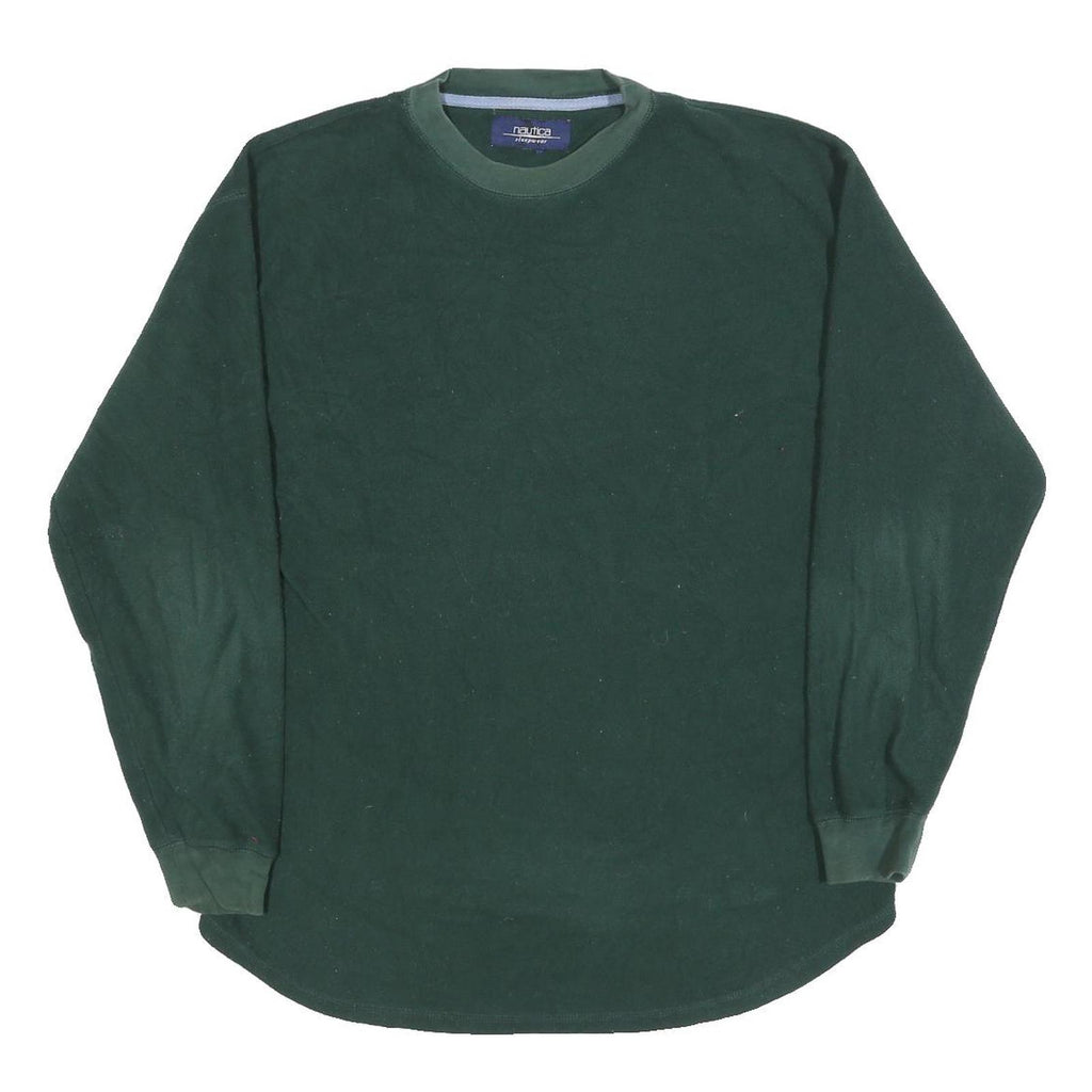 NAUTICA Mens Green Plain Polyester Crew Neck Basic Knit Jumper M Casual