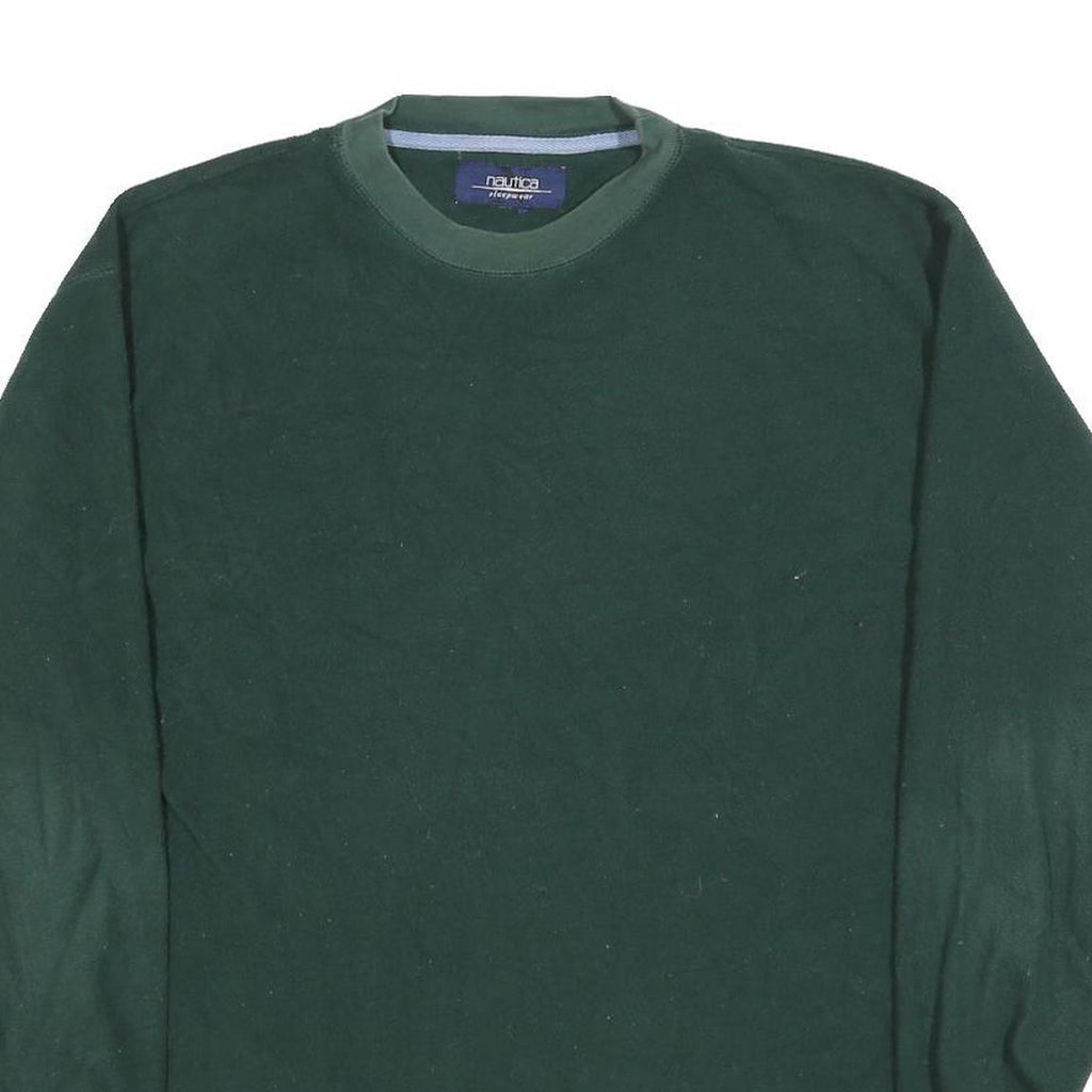 NAUTICA Mens Green Plain Polyester Crew Neck Basic Knit Jumper M Casual