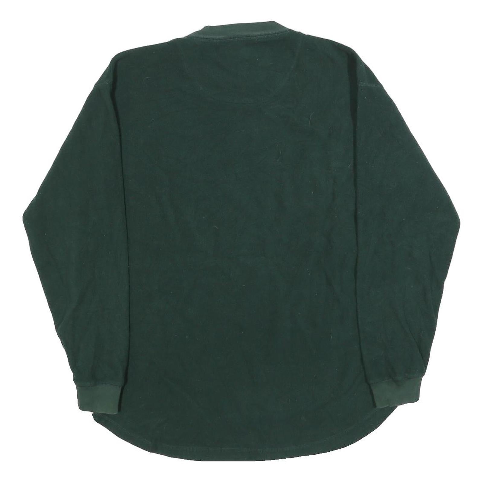 NAUTICA Mens Green Plain Polyester Crew Neck Basic Knit Jumper M Casual