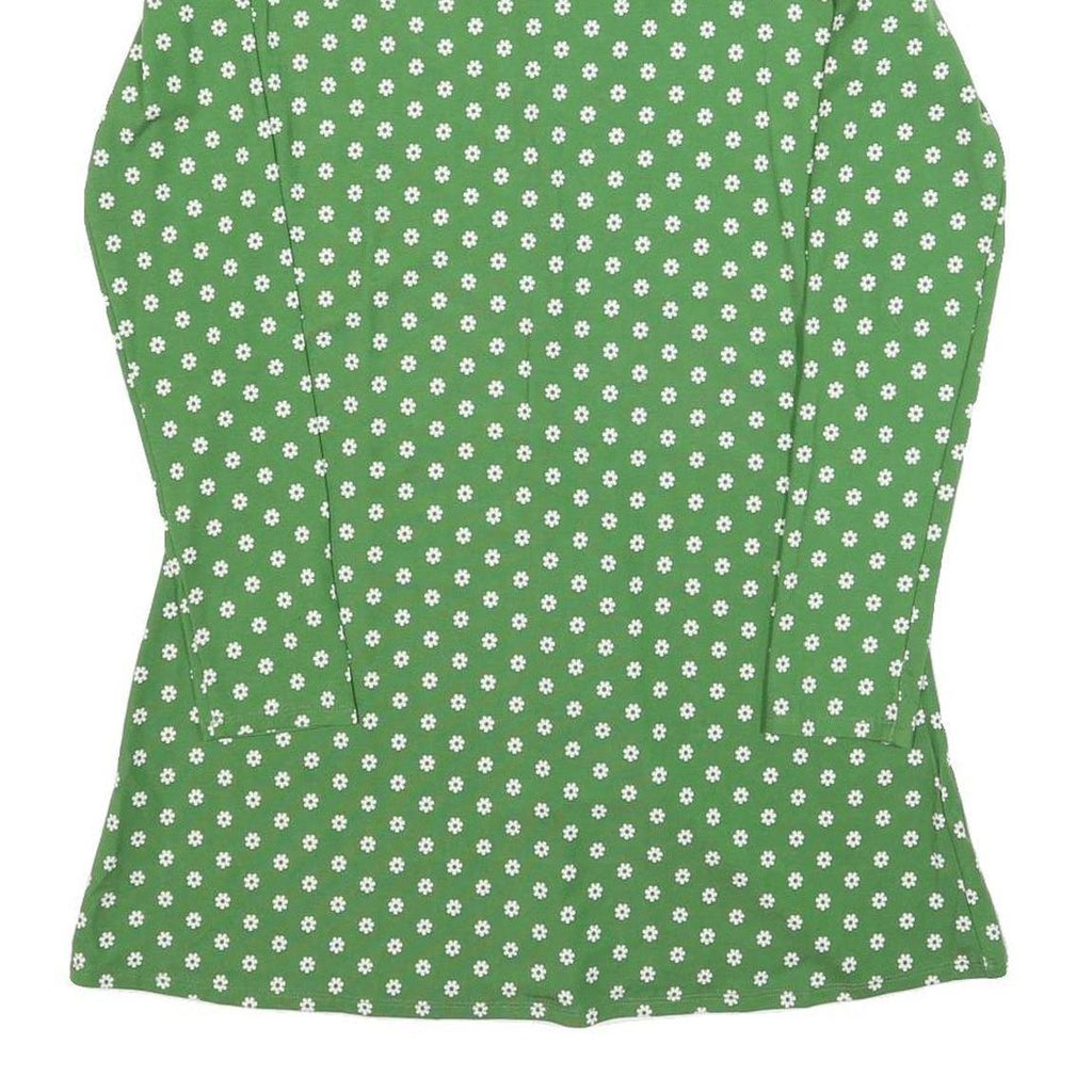 REFORMATION Womens Green & White Floral Day Jersey Long Sleeve Mini M Cotton