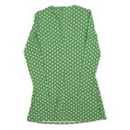 REFORMATION Womens Green & White Floral Day Jersey Long Sleeve Mini M Cotton