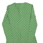 REFORMATION Womens Green & White Floral Day Jersey Long Sleeve Mini M Cotton