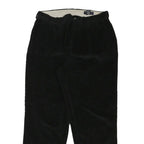 DANIEL CREMIEUX Mens Regular Black Cotton Blend Corduroy Trousers W34 L30 Zip