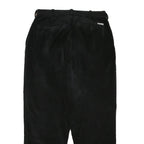 DANIEL CREMIEUX Mens Regular Black Cotton Blend Corduroy Trousers W34 L30 Zip