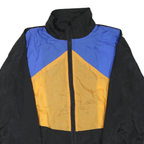 GOLFER Mens Black & Yellow Blue Zip Up Lightweight Polyester Blend Jacket L