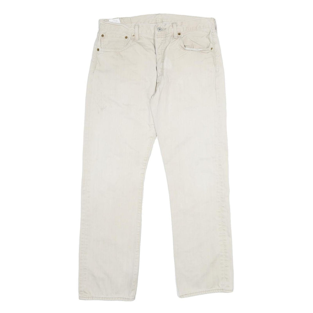 LEVI'S Mens Cotton Beige Classic Straight Trousers W34 L30 Casual Everyday
