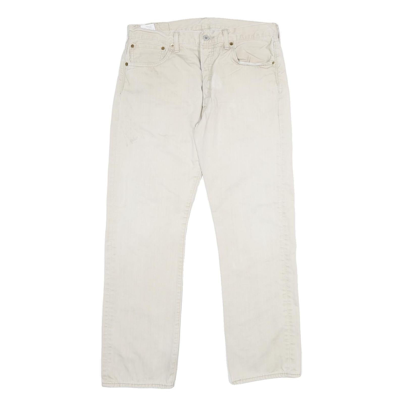 LEVI'S Mens Cotton Beige Classic Straight Trousers W34 L30 Casual Everyday