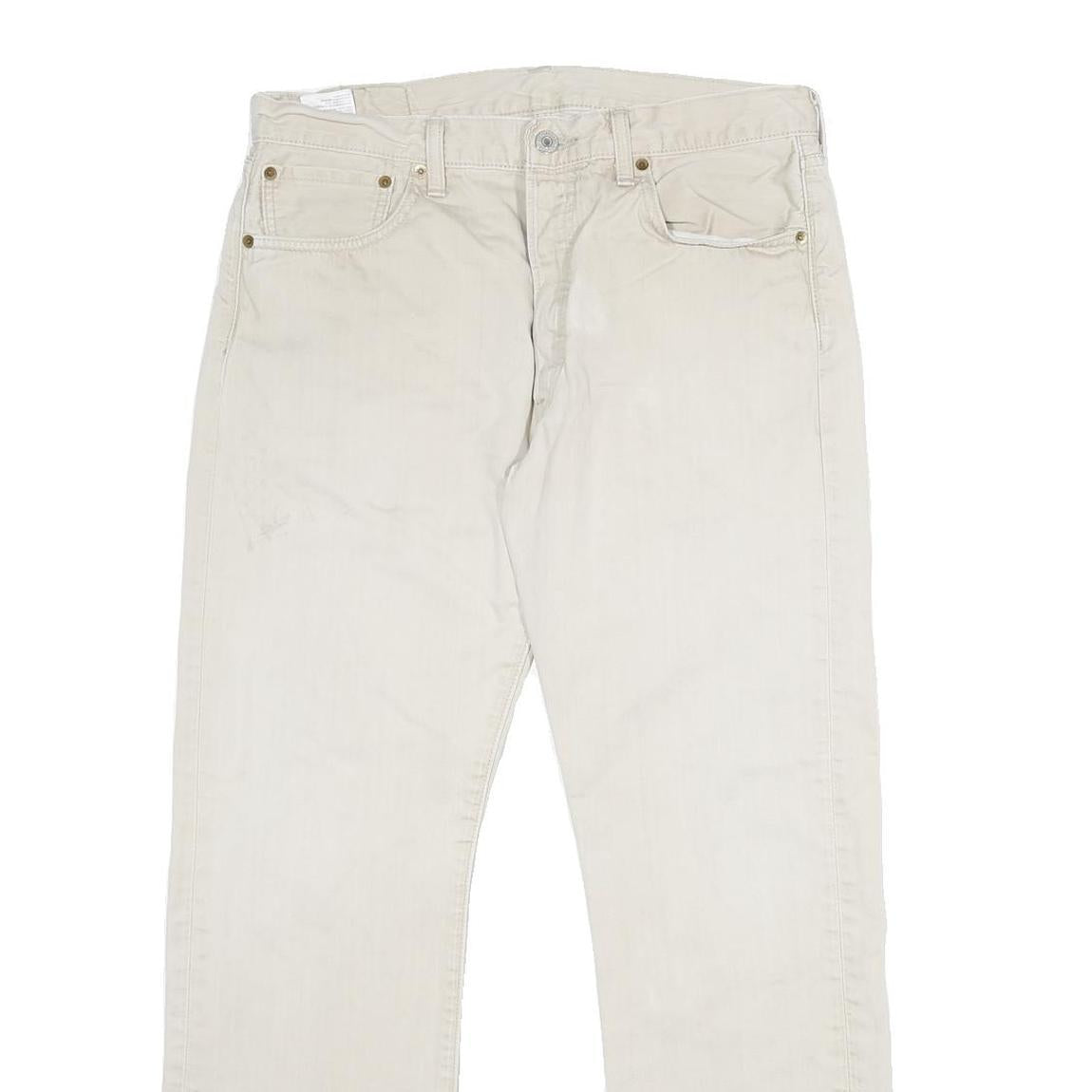 LEVI'S Mens Cotton Beige Classic Straight Trousers W34 L30 Casual Everyday