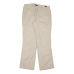 TOMMY HILFIGER Womens Relaxed Beige Cotton Blend Trousers W34 L32 Casual