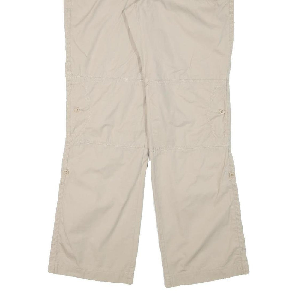 TOMMY HILFIGER Womens Relaxed Beige Cotton Blend Trousers W34 L32 Casual