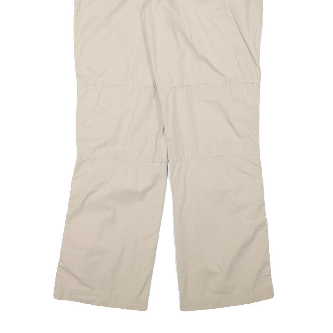 TOMMY HILFIGER Womens Relaxed Beige Cotton Blend Trousers W34 L32 Casual