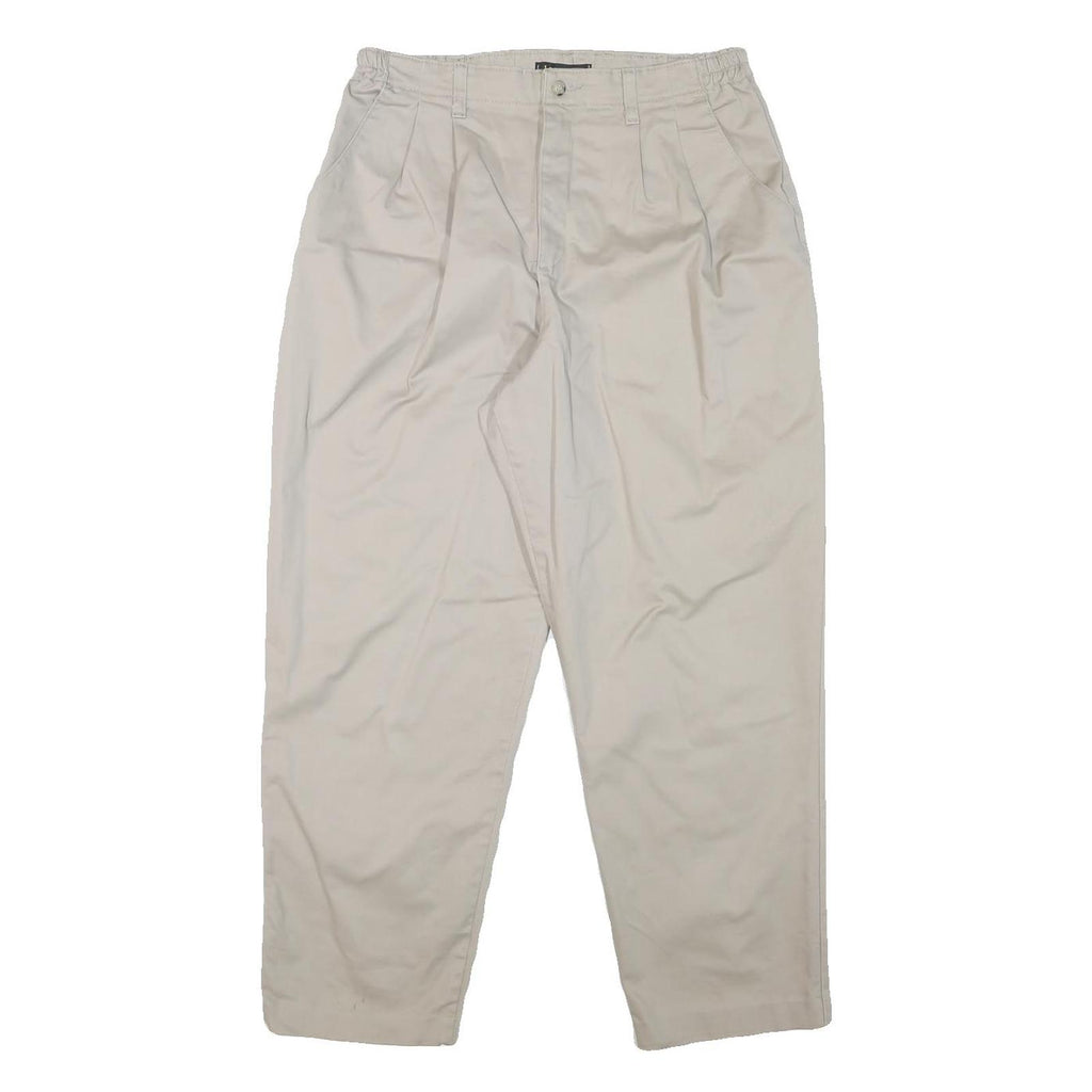 LEE Mens Relaxed Beige Cotton Blend Trousers W30 L28 Casual Zip Closure