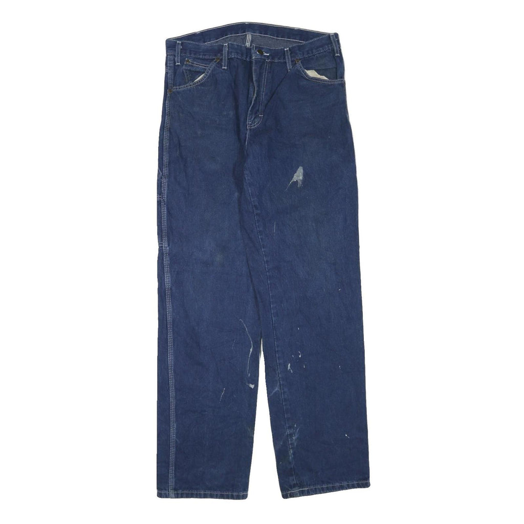 DICKIES Mens Jeans Blue Regular Straight Denim Medium W34 L34 Workwear Pants