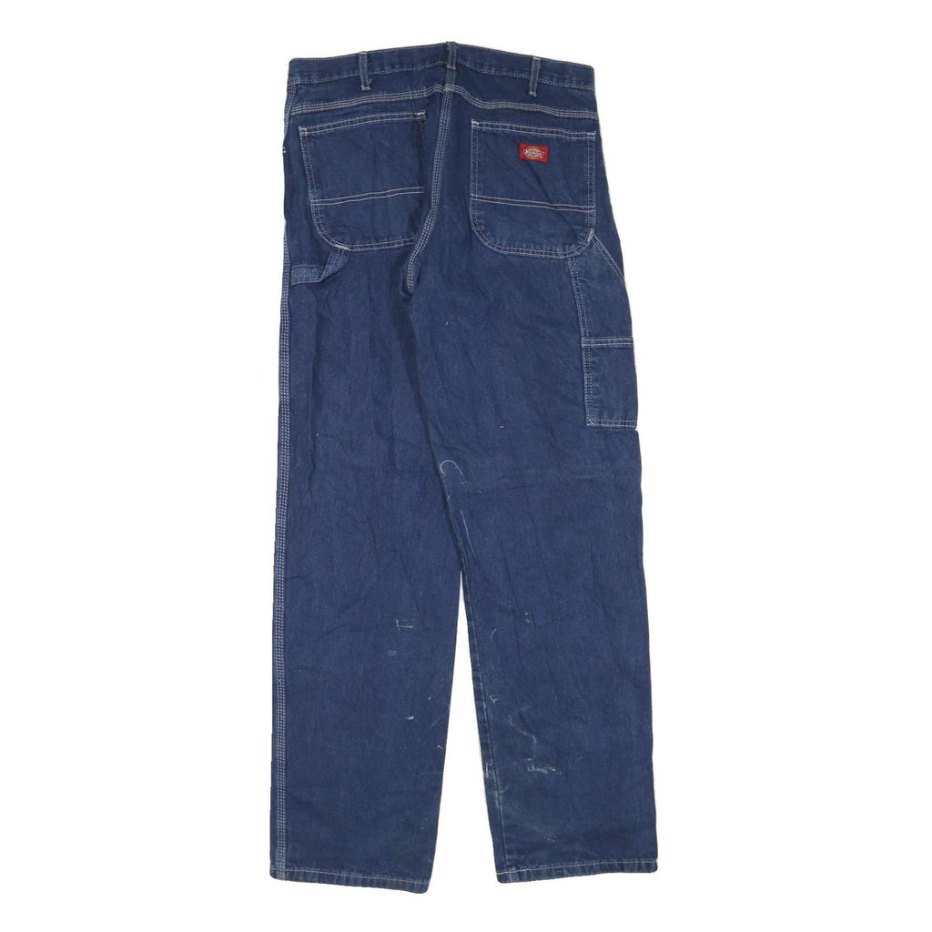 DICKIES Mens Jeans Blue Regular Straight Denim Medium W34 L34 Workwear Pants