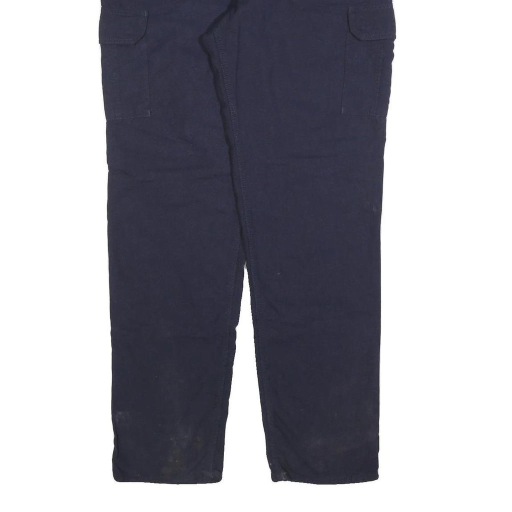 CARHARTT Mens Cotton Blend Blue Regular Straight Trousers W38 L36 Workwear