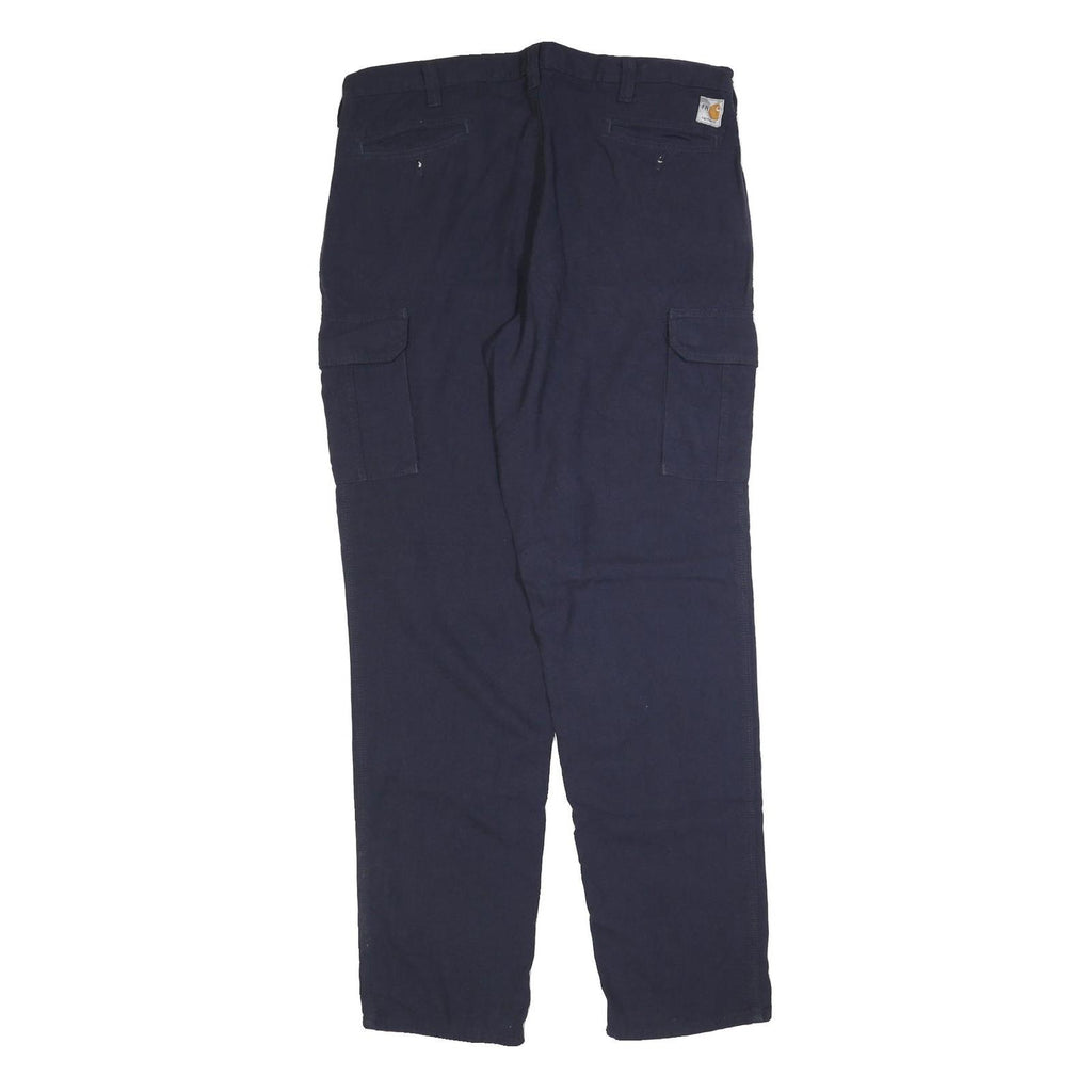 CARHARTT Mens Cotton Blend Blue Regular Straight Trousers W38 L36 Workwear