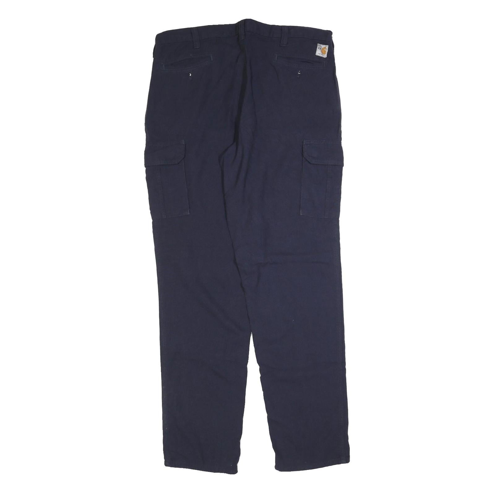 CARHARTT Mens Cotton Blend Blue Regular Straight Trousers W38 L36 Workwear