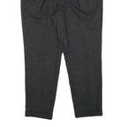 GUESS Mens Viscose Blend Black Slim Straight Trousers W35 L26 Checked Pattern