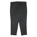 GUESS Mens Viscose Blend Black Slim Straight Trousers W35 L26 Checked Pattern