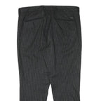 GUESS Mens Viscose Blend Black Slim Straight Trousers W35 L26 Checked Pattern