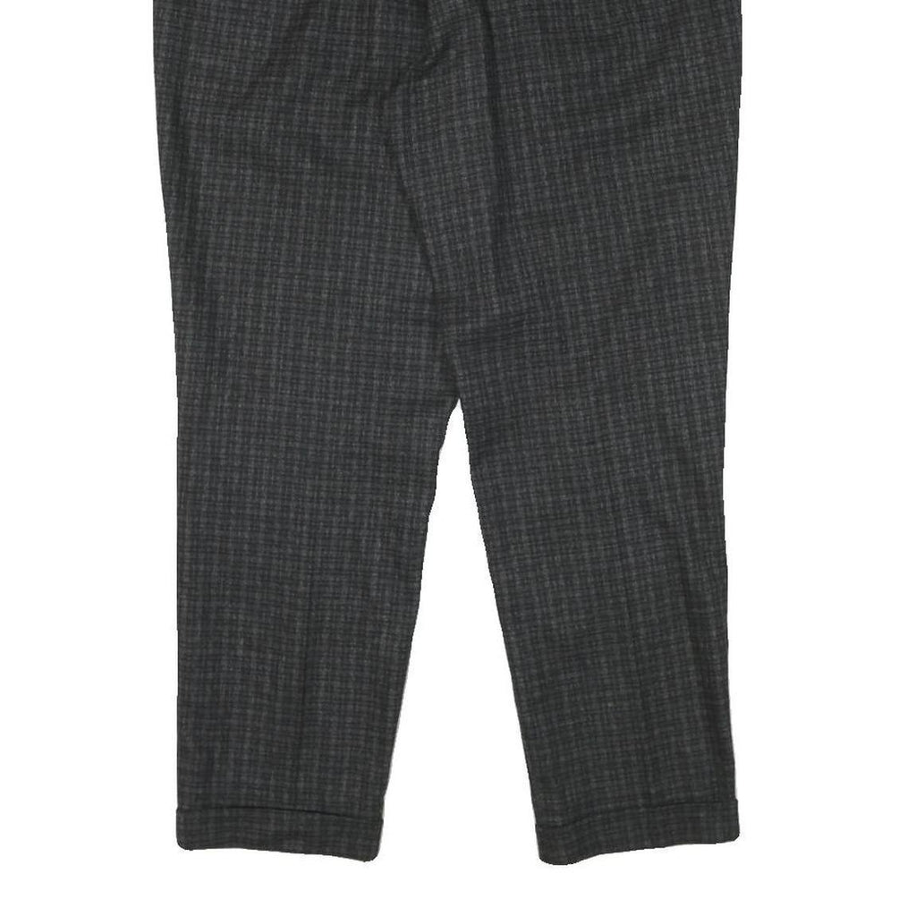 GUESS Mens Viscose Blend Black Slim Straight Trousers W35 L26 Checked Pattern