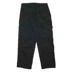 Mens Black Cotton Blend Relaxed Zip Cargo Trousers W32 L30 Functional Pocket