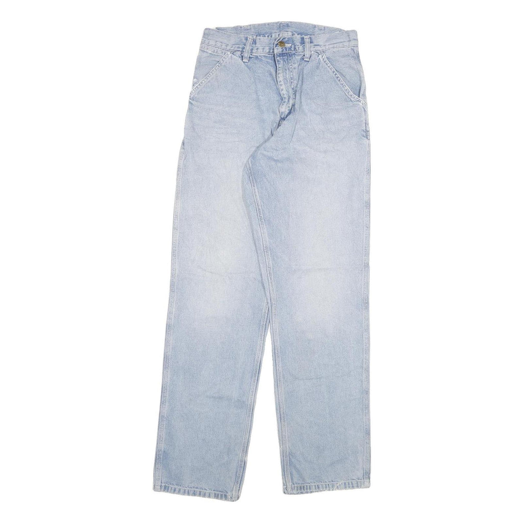 CARHARTT Womens Jeans Blue Regular Straight Denim Light W27 L34 Classic Fit Zip