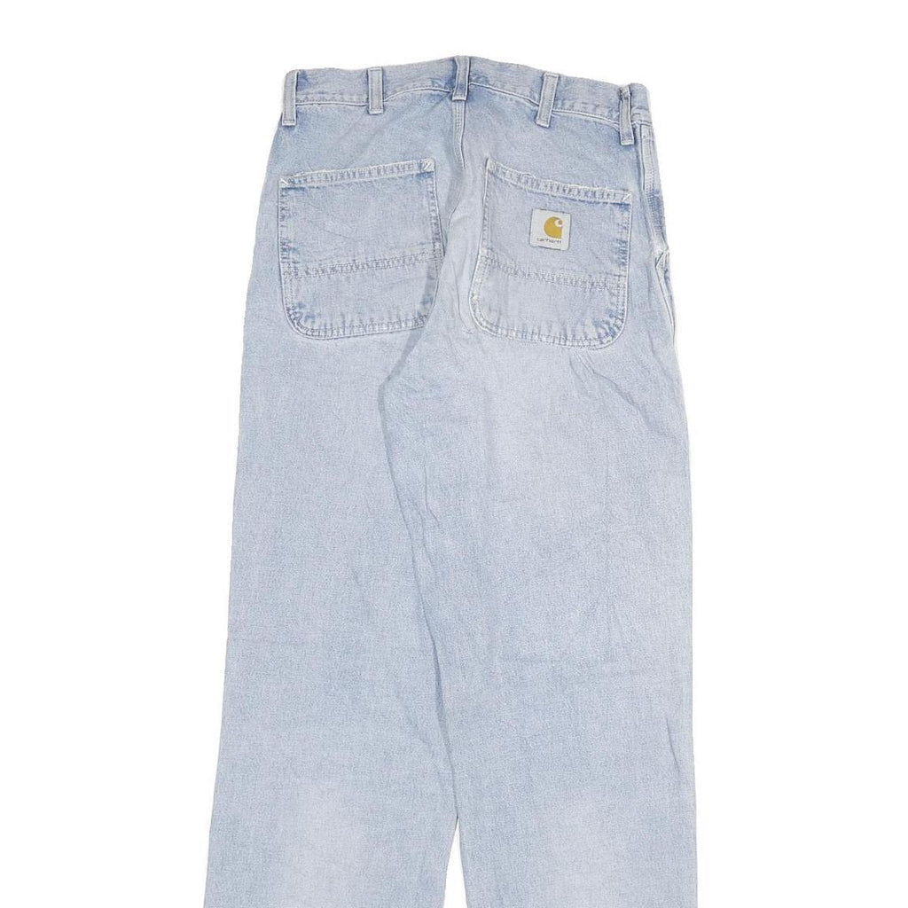 CARHARTT Womens Jeans Blue Regular Straight Denim Light W27 L34 Classic Fit Zip