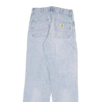 CARHARTT Womens Jeans Blue Regular Straight Denim Light W27 L34 Classic Fit Zip
