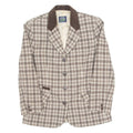 CLVR YOUNG Womens Blazer Jacket Beige Wool 90s Check M