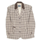 CLVR YOUNG Womens Blazer Jacket Beige Wool 90s Check M