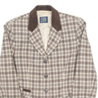 CLVR YOUNG Womens Blazer Jacket Beige Wool 90s Check M